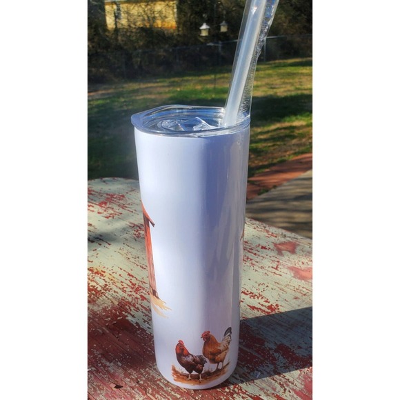 Chickens Rooster Chicken House 20 ounce Stainless Steel Tumbler - Picture 2 of 3
